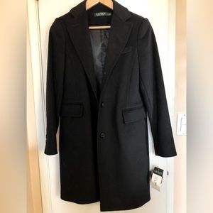 NWT Lauren Ralph Lauren wool blend reefer coat sz 2 Regal Navy